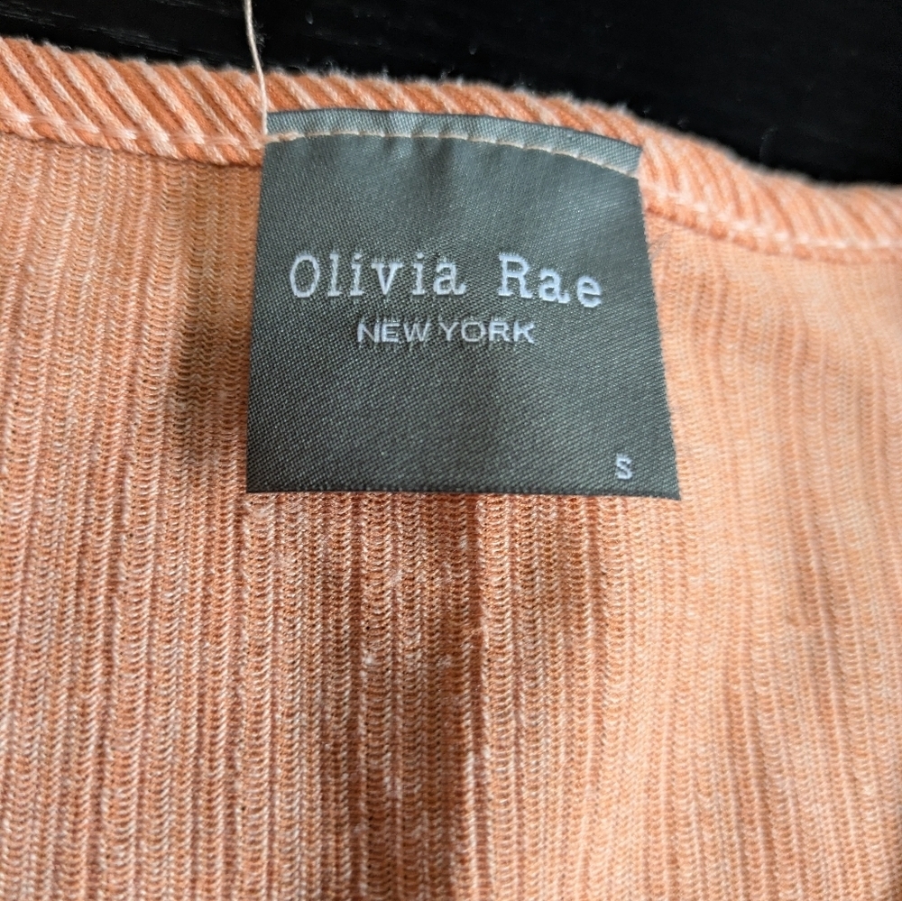 Olivia Rae Ribbed Orange Flare Two-Piece Set Small Tall - Picture 7 of 12